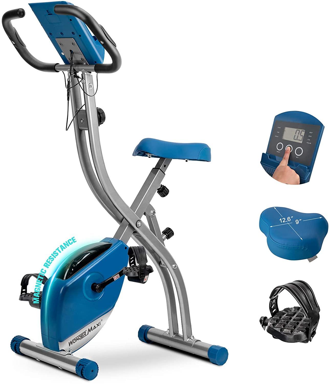 Wonder Maxi Folding Exercise Bike Magnetic, Upright Stationary Recumbent Exercise Bike - JOY2ESpree