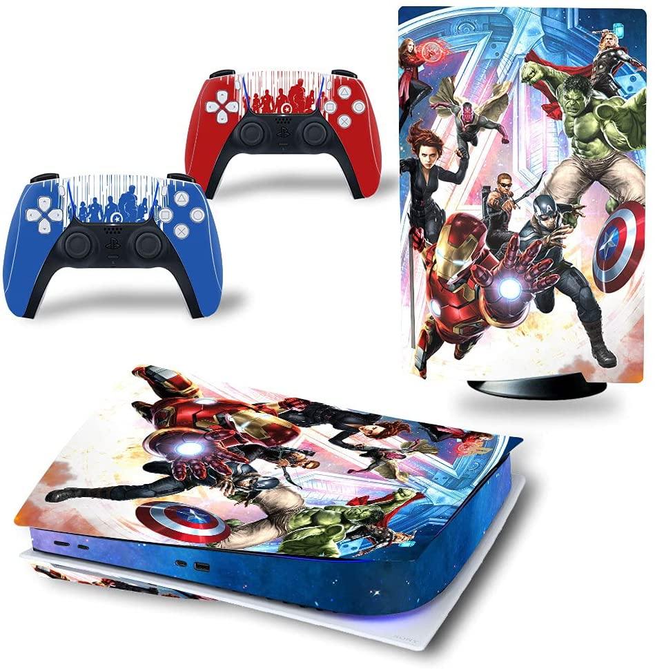 Mmoptop PS5 Skin for Playstation 5 Disc Version Console and Controller Vinyl Cover Skins Wrap - Black Pan-Ther - JOY2ESpree