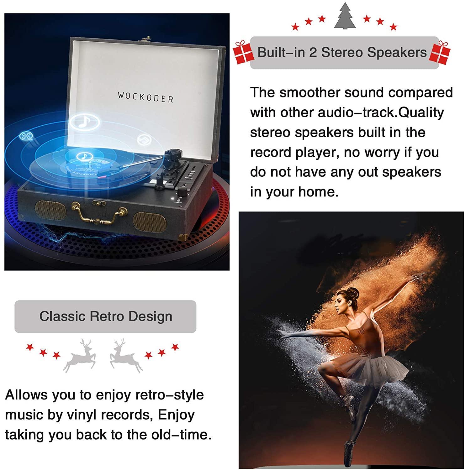 Vinyl Record Player with Speakers Wireless Turntables - JOY2ESpree