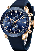 
                        
                          Muat gambar ke penampil Galeri, BENYAR Chronograph Mens Watch Quartz Movement 30M Waterproof | Leather Watch Strap
                        
                      