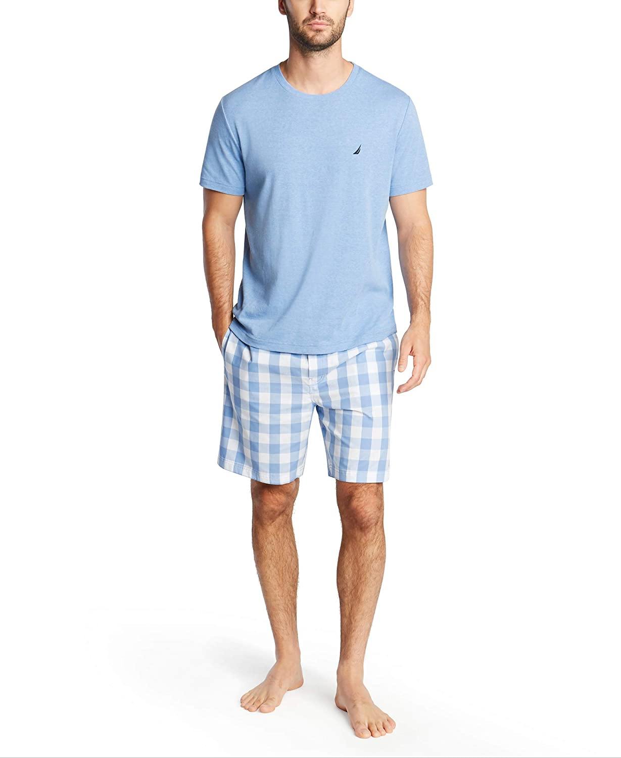 Nautica Men's Soft Woven 100% Cotton Elastic Waistband Sleep Pajama Short - JOY2ESpree