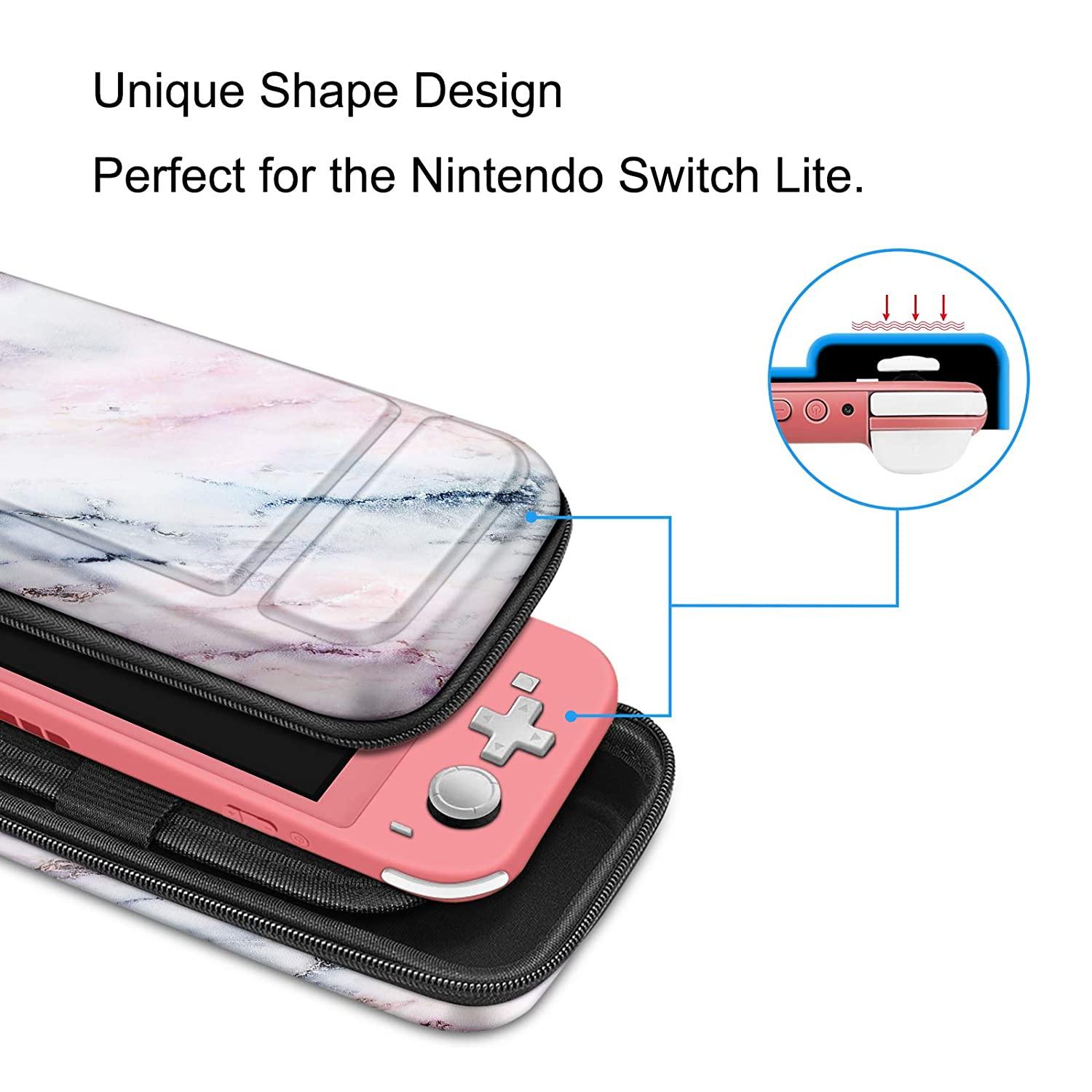 Fintie Carry Case for Nintendo Switch Lite 2019 - [Shockproof] Hard Shell Protective Cover Bag with 15 Game Card/2 Micro SD Card Slots - JOY2ESpree
