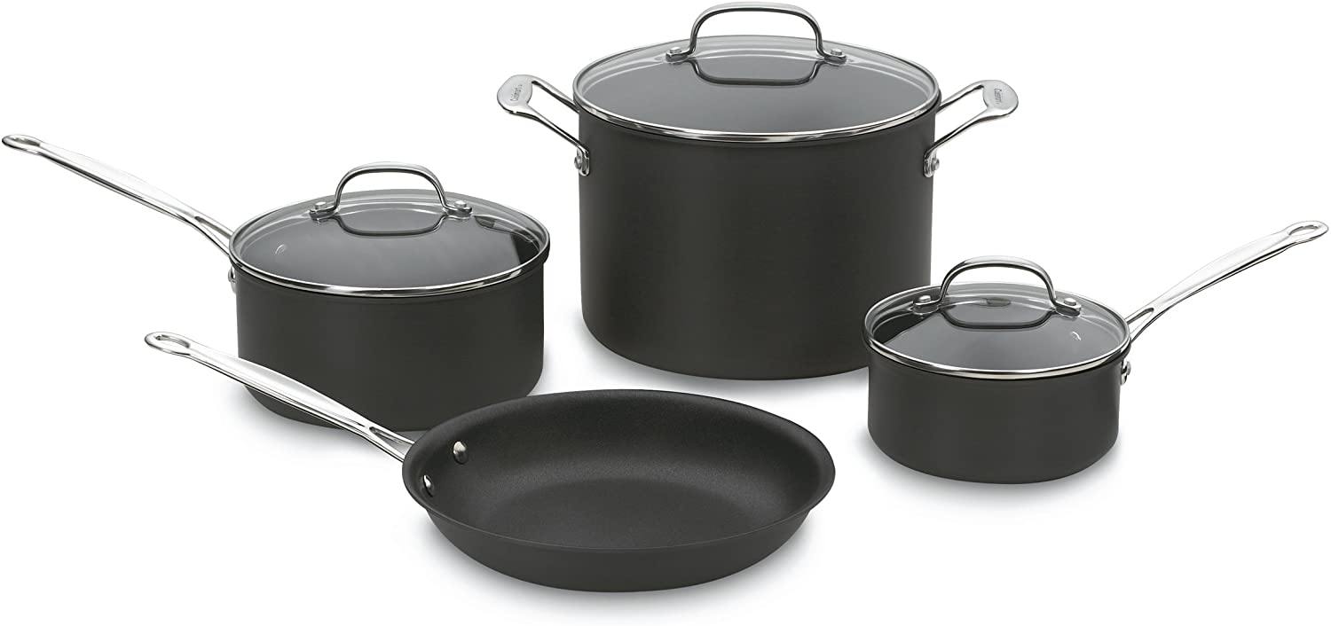Cuisinart Chef's Classic Non-Stick Hard Anodized, 17 Piece Set, Black - JOY2ESpree