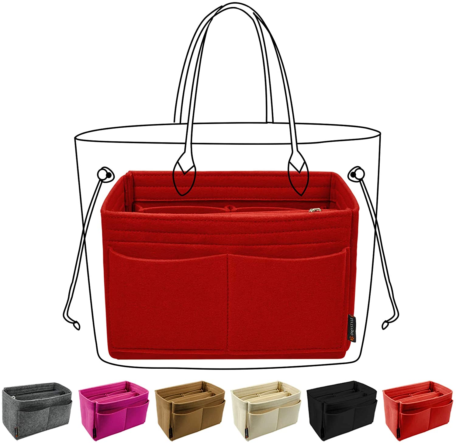 Purse Organizer Insert, Handbag & Tote Organizer, Bag in Bag, Perfect for Speedy Neverfull and More