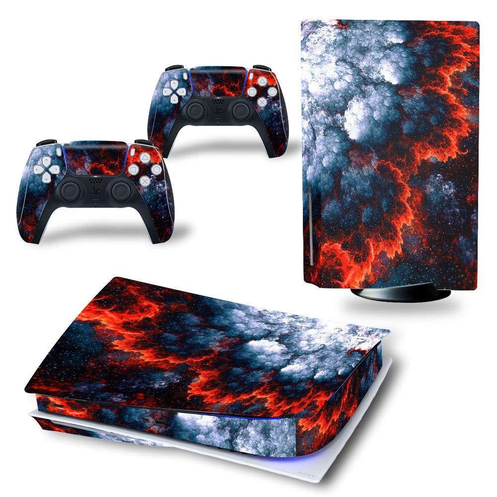 PS5 Skin Stickers Decal Full Body Vinyl Cover for Playstation 5 Console and Controllers (Disk Edition, Magma) - JOY2ESpree