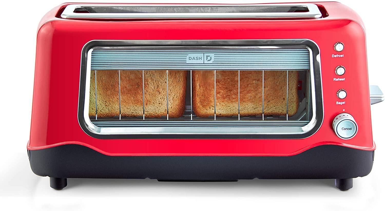 Dash Clear View Toaster: Extra Wide Slot Toaster with Stainless Steel Accents + See Through Window - JOY2ESpree