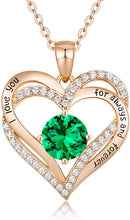 
                        
                          Cargar imagen en el visor de la galería, CDE Forever Love Heart Women Necklace 925 Sterling Silver Rose Gold Plated Birthstone Pendant Necklaces for Women - JOY2ESpree
                        
                      
