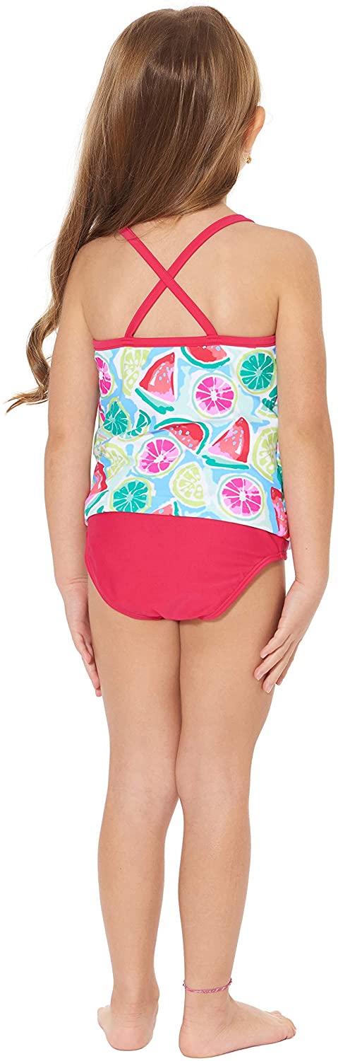 Tommy Bahama Girls' Flounce Ruffle Tankini Two Piece Bikini Set