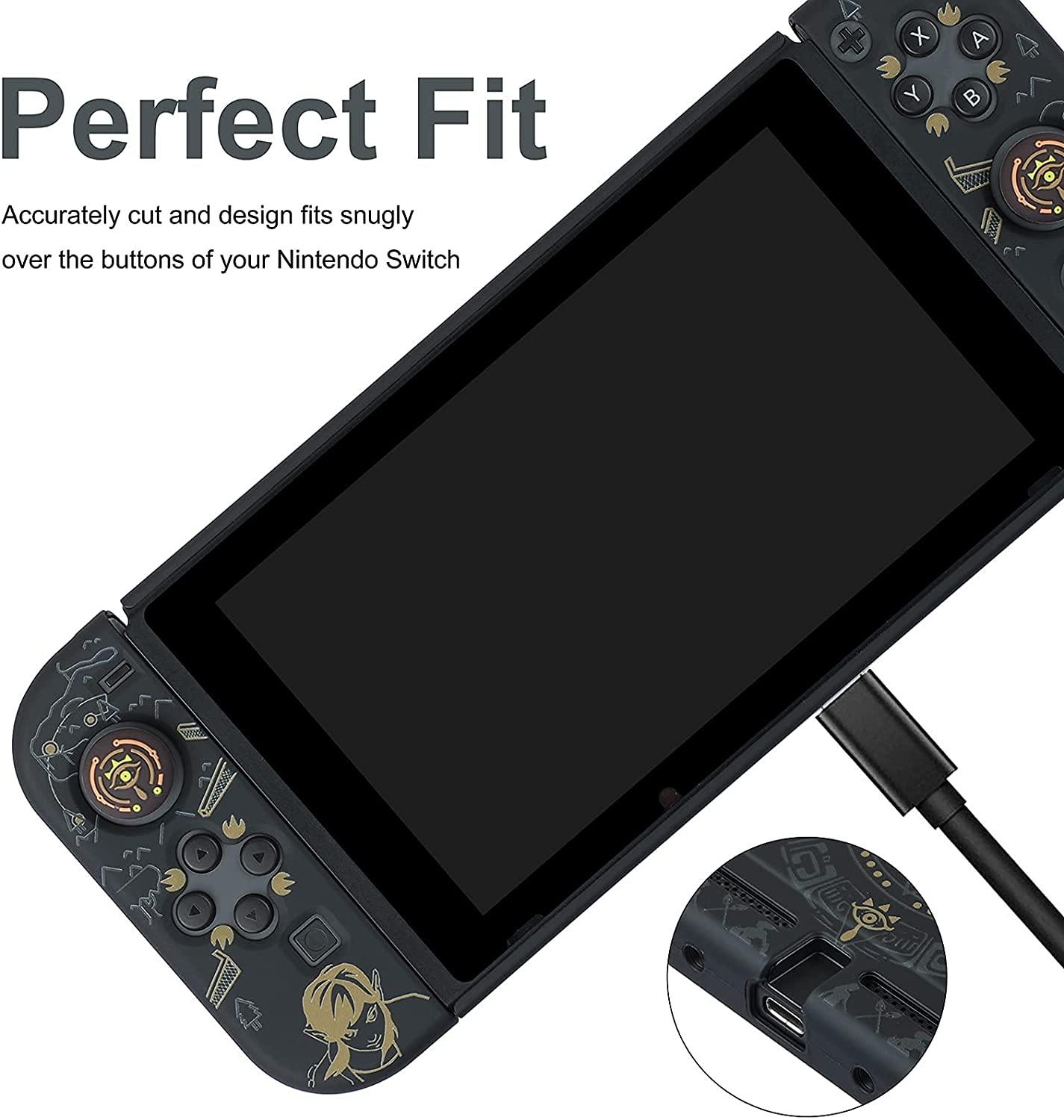 Dockable Case for Nintendo Switch,Protective Case Cover for Joy-Con Controllers with 4 Thumb Grips and Glass Screen Protector(The Legend of Zelda) - JOY2ESpree