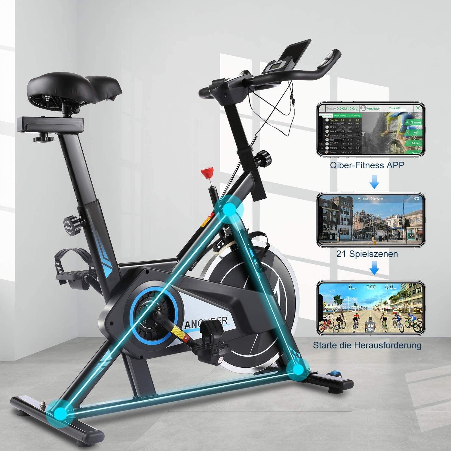 ANCHEER Exercise Bike with APP connection, 35LB Flywheel Max. - JOY2ESpree
