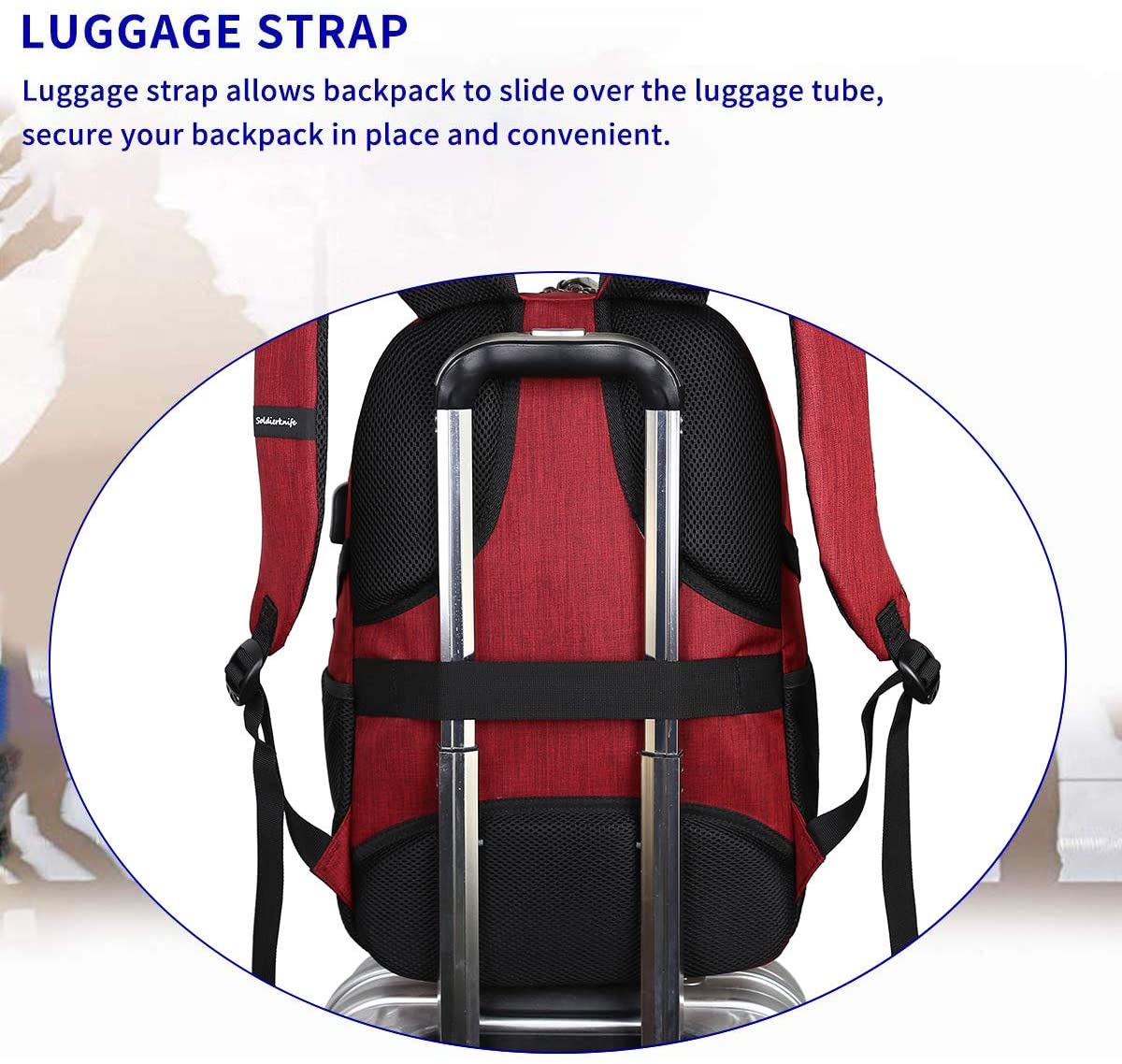 SHRRADOO Durable Anti Theft Laptop Backpack Travel Backpacks Bookbag