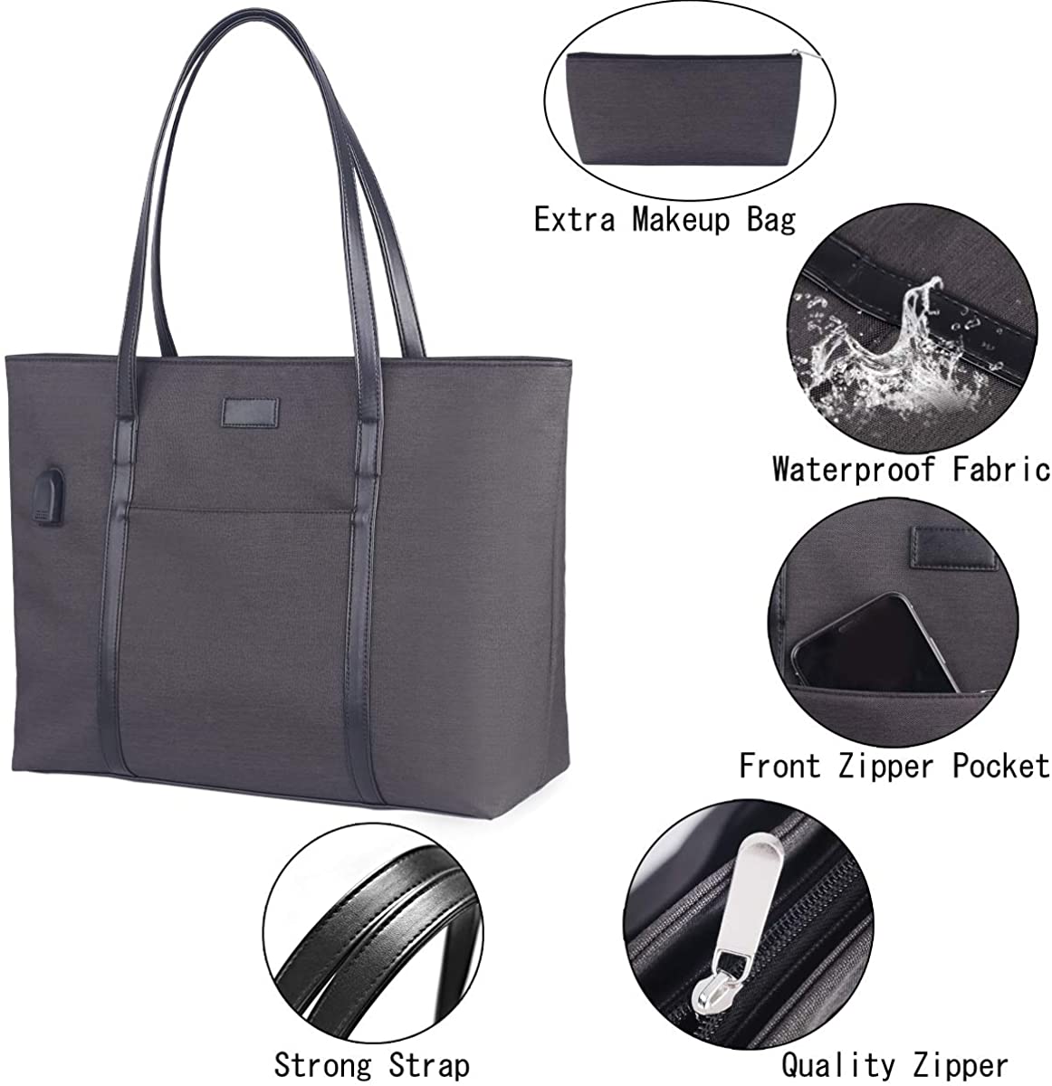 Laptop Tote Purse Large, Business Women Work Bag Teacher Tote Bag Many Pockets