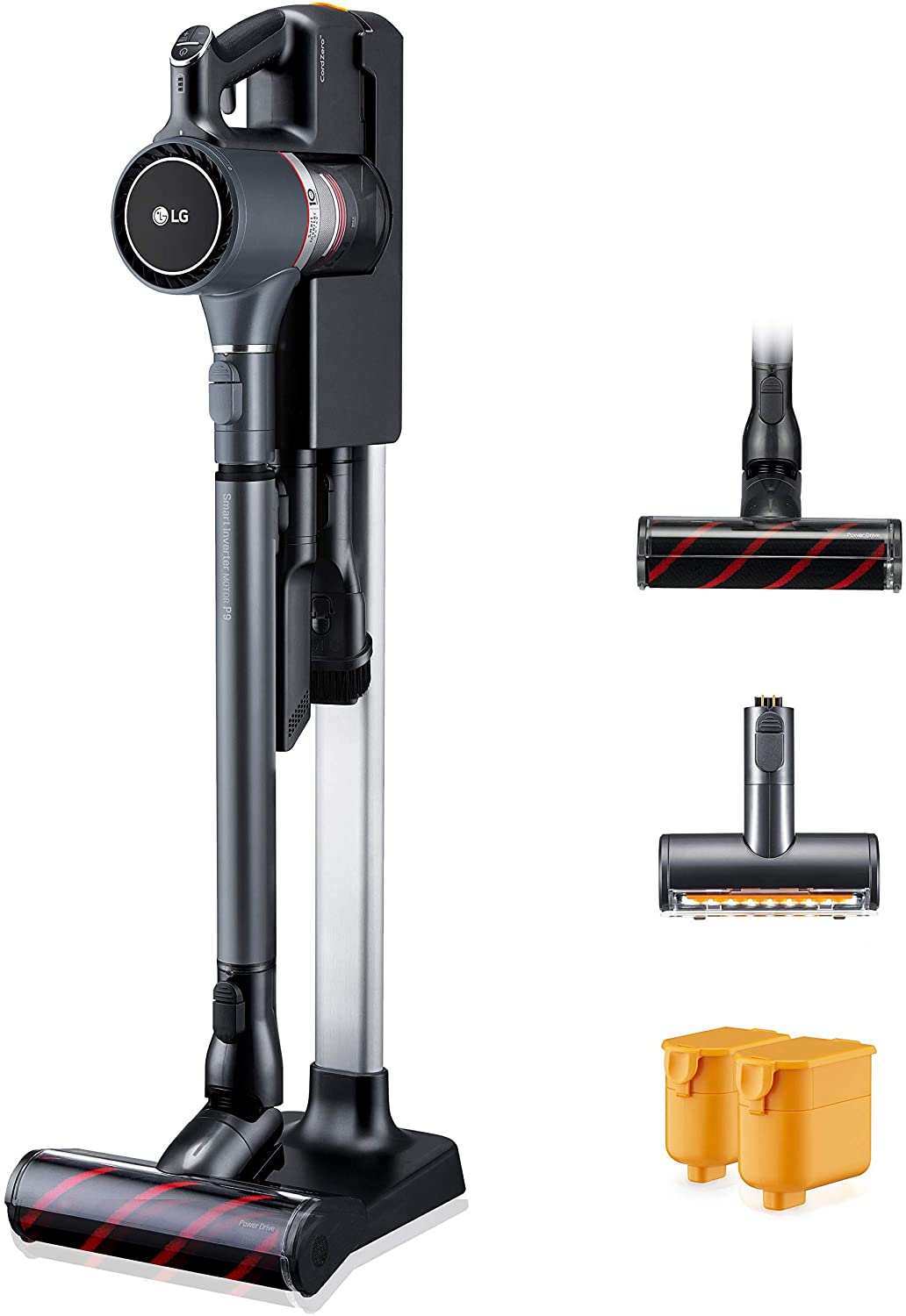LG Cordzero A9 Ultimate, Two Batteries, for Hard-Floor, Carpet, Mattress, Car (A907GMS) Cordless Stick Vacuum, Matte Grey - JOY2ESpree