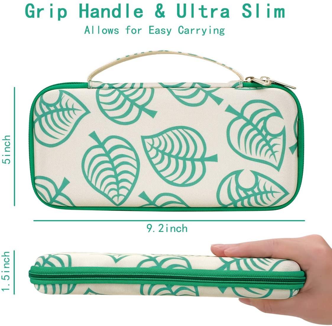 Carrying Case for Nintendo Switch,Travel Carry Cover Hard Shell Storage for Leaf Crossing NS Console and Accessories - JOY2ESpree