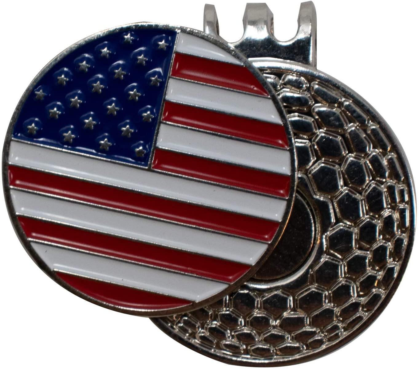 DA VINCI Magnetic Golf Hat Clip with 1 Inch Embossed Patriotic Metal Golf Ball Marker - JOY2ESpree