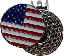 
                        
                          Cargar imagen en el visor de la galería, DA VINCI Magnetic Golf Hat Clip with 1 Inch Embossed Patriotic Metal Golf Ball Marker - JOY2ESpree
                        
                      