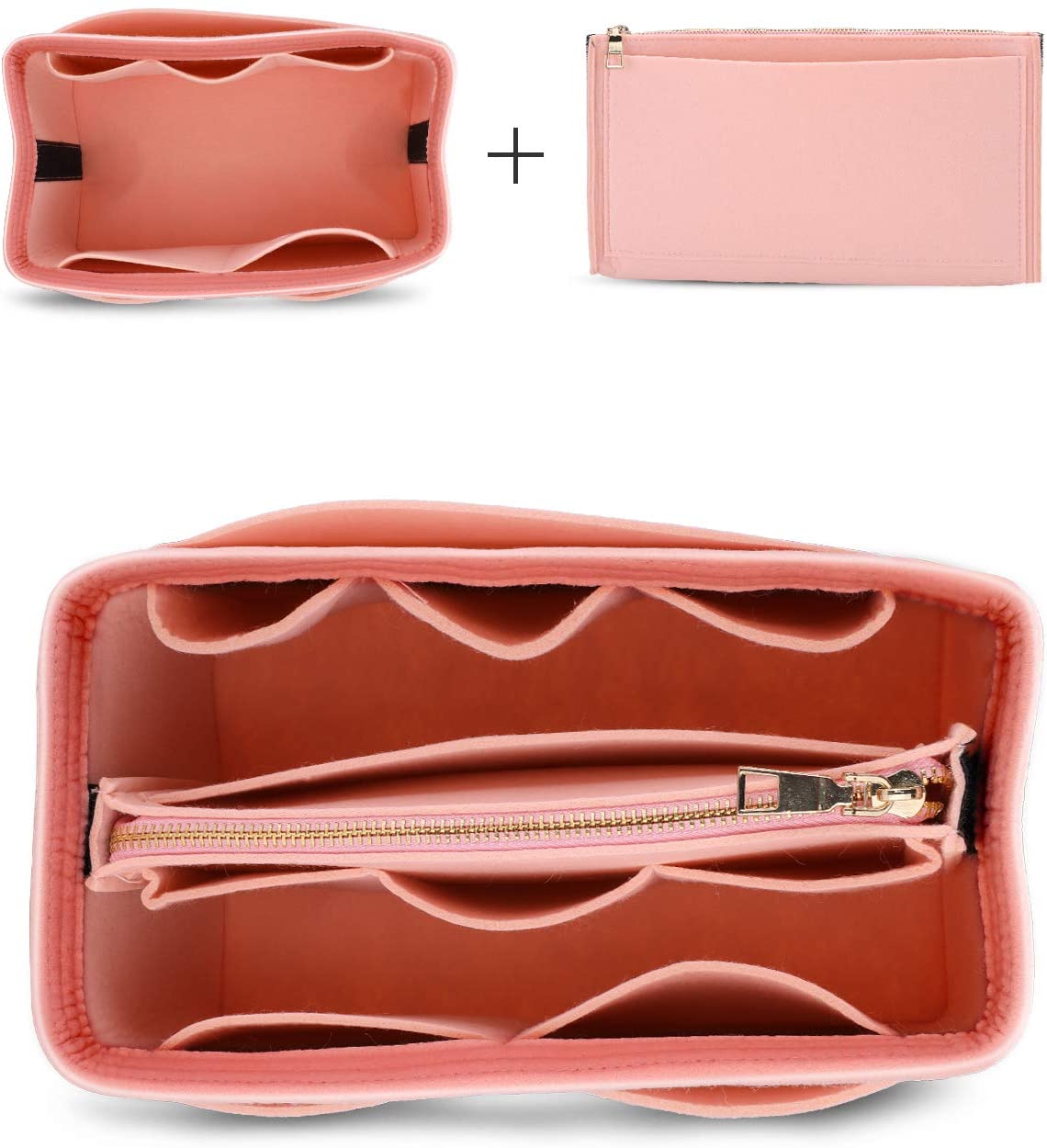 MA STRAP Purse Organizer with Detachable Zipper Pouch Multipurpose Felt Insert Bag Fit Speedy Neverfull Longchamp Tote