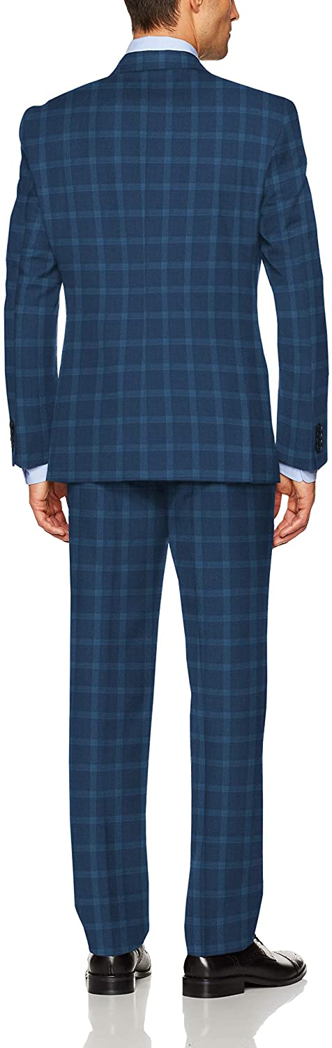 Unlisted by Kenneth Cole Men's 2 Button Slim Fit Suit with Hemmed Pant