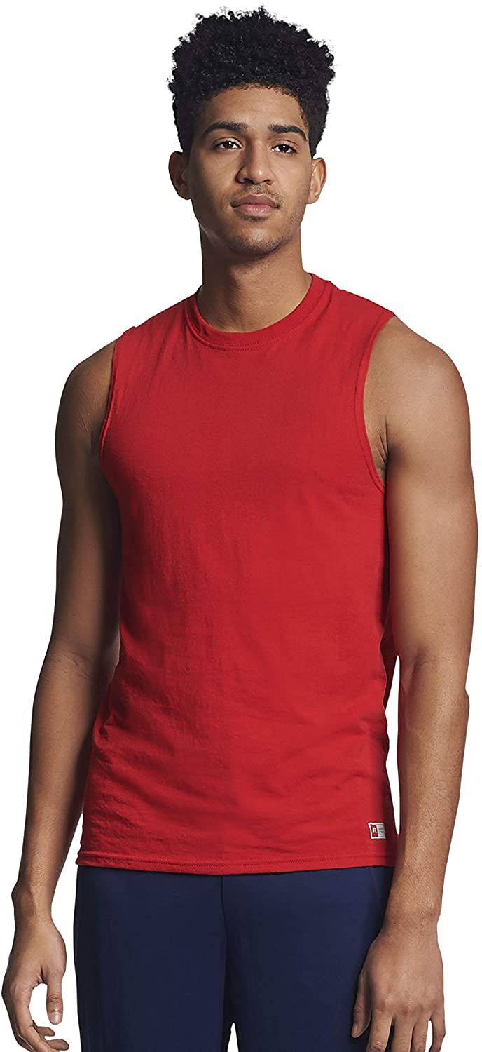 Russell Athletic Men's Cotton Performance Sleeveless Muscle T-Shirt
