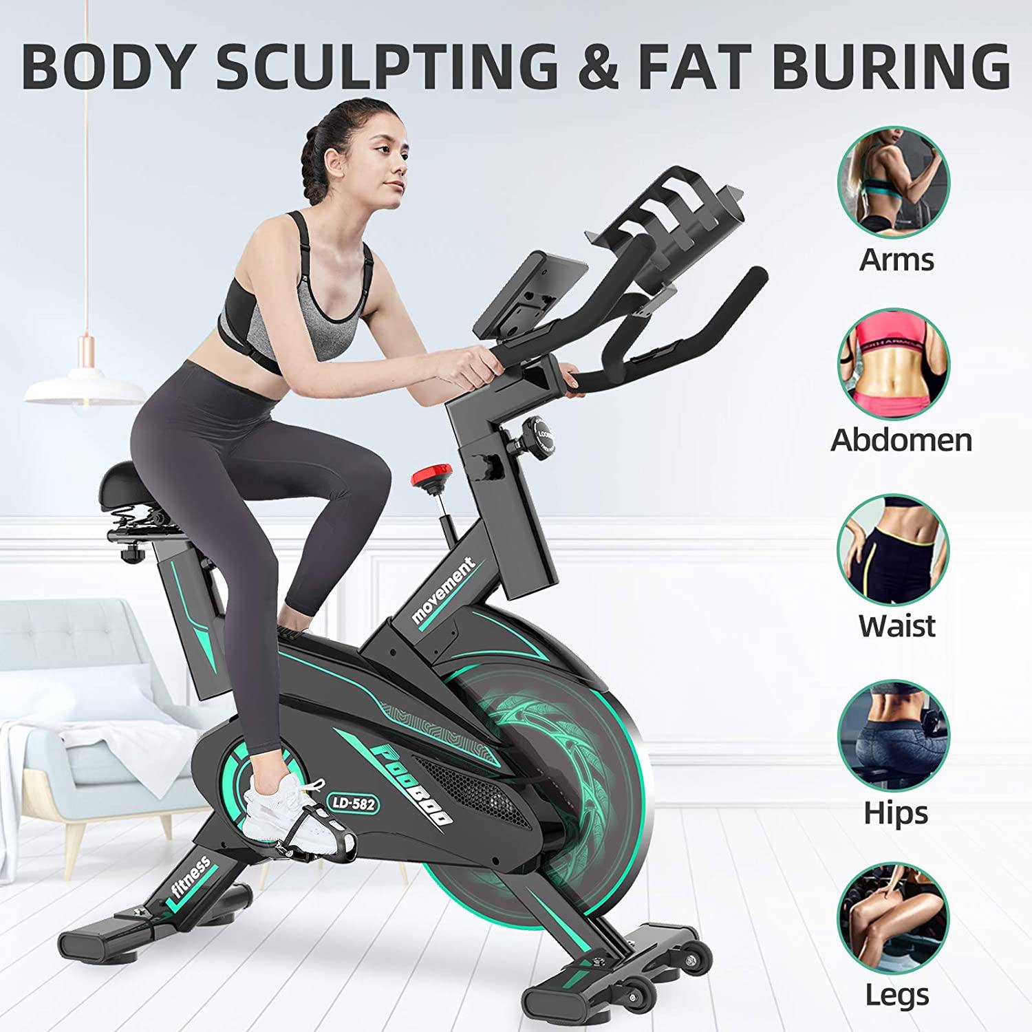 pooboo Exercise Bike, Indoor Cycling Bike Stationary Belt Drive - JOY2ESpree