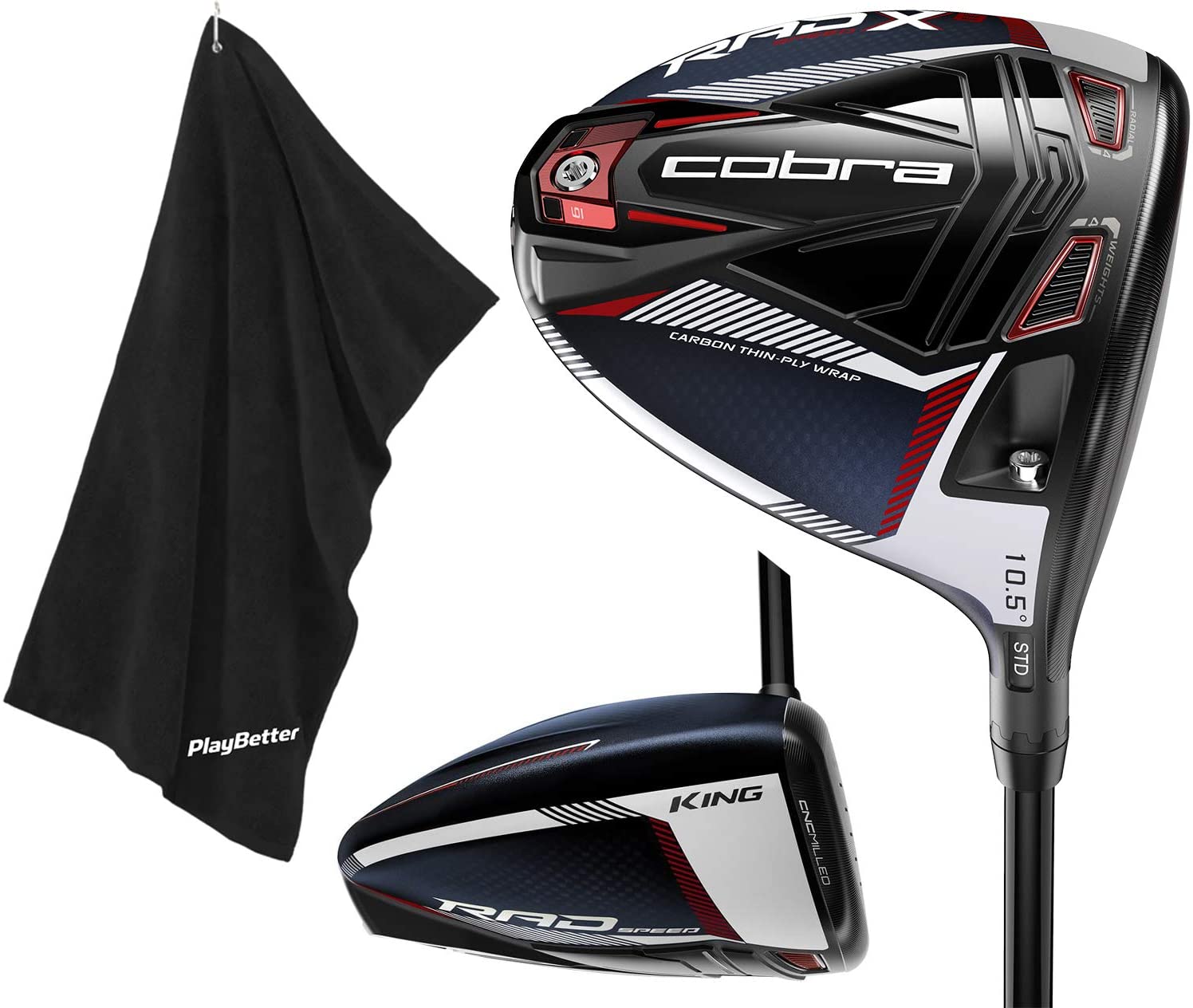 Cobra Golf 2021 RADSPEED Men's Driver Bundle with PlayBetter Premium Caddy Towel . - JOY2ESpree