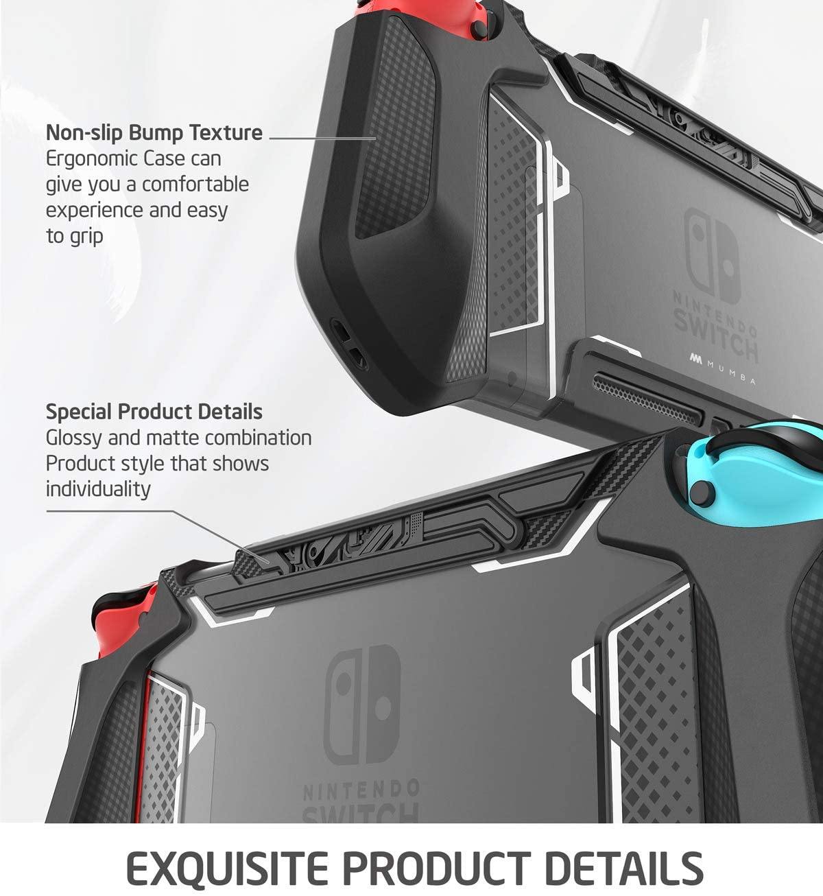 Mumba Dockable Case Compatible for Nintendo Switch, [Blade Series] TPU Grip Protective Cover Case with Ergonomic Design and Comfort Grip (Clear) - JOY2ESpree