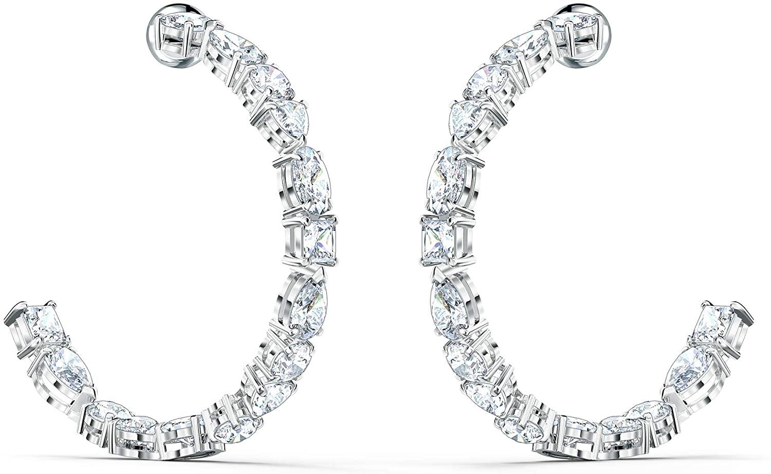 SWAROVSKI Women's Tennis Deluxe Jewelry Collection, Rhodium Finish, Rose Gold Tone Finish, Clear Crystals - JOY2ESpree