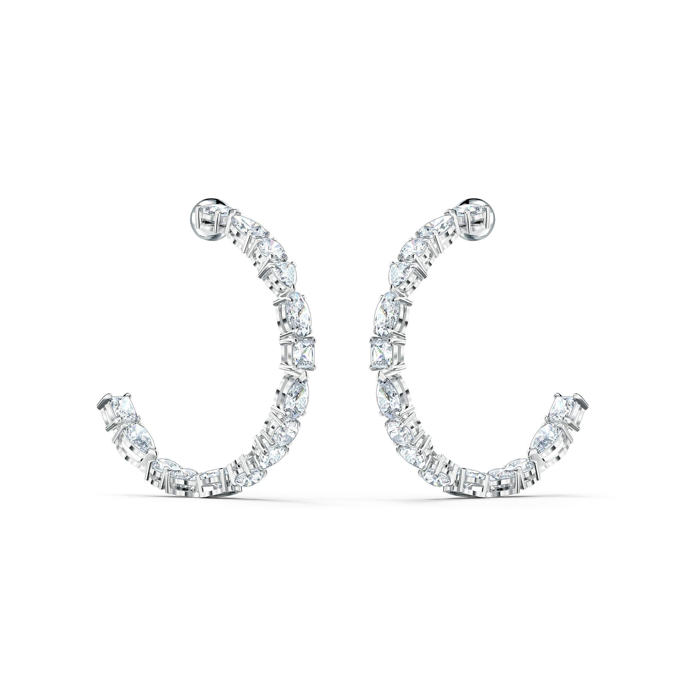 SWAROVSKI Women's Tennis Deluxe Jewelry Collection, Rhodium Finish, Rose Gold Tone Finish, Clear Crystals - JOY2ESpree