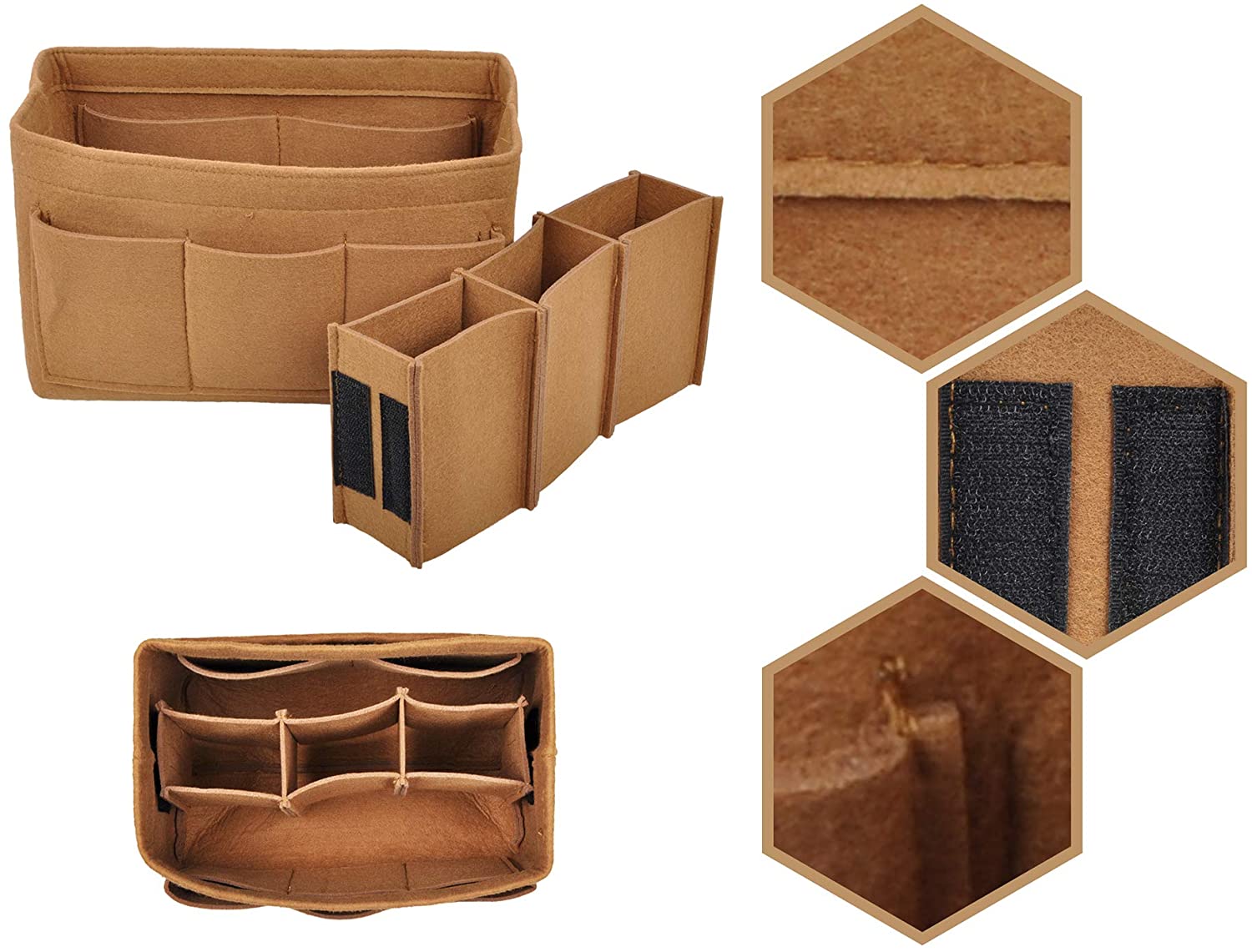 Vercord Felt Purse Organizer Handbag Insert Liner Shaper Bag in Bags for Speedy Neverfull Tote
