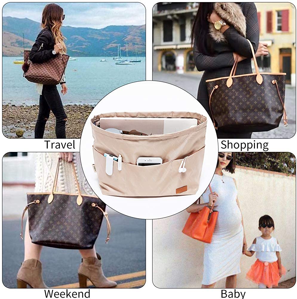 iN. Purse Organizer Insert with zipper Nylon fabric for women Handbags & Totebag