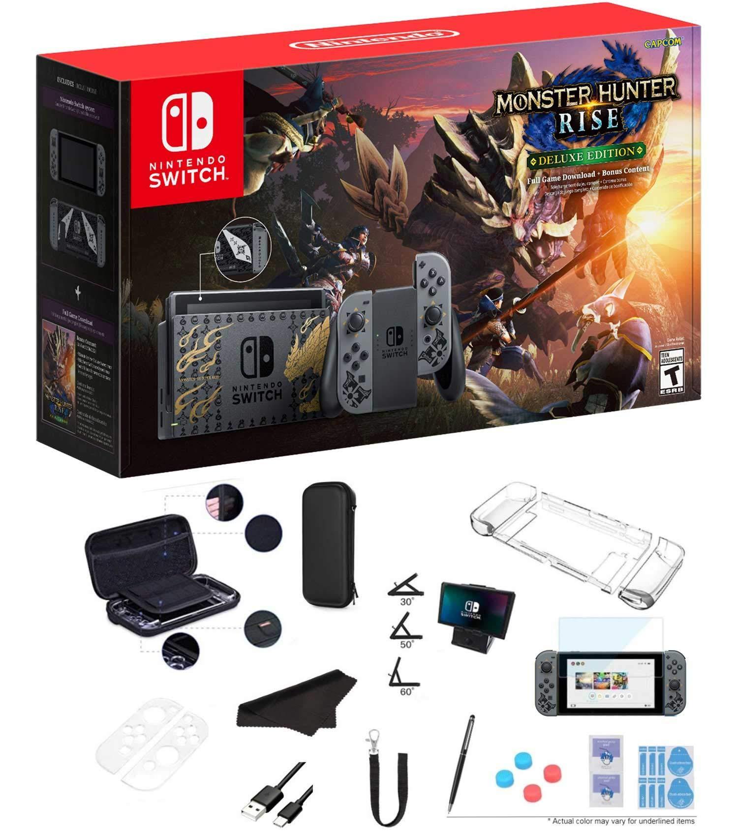 Newest Nintendo Switch Monster Hunter Rise Deluxe Edition 32GB Console - JOY2ESpree