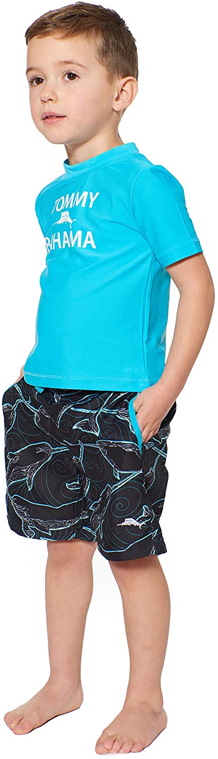Tommy Bahama Boys' Rashguard and Trunks Swimsuit Set