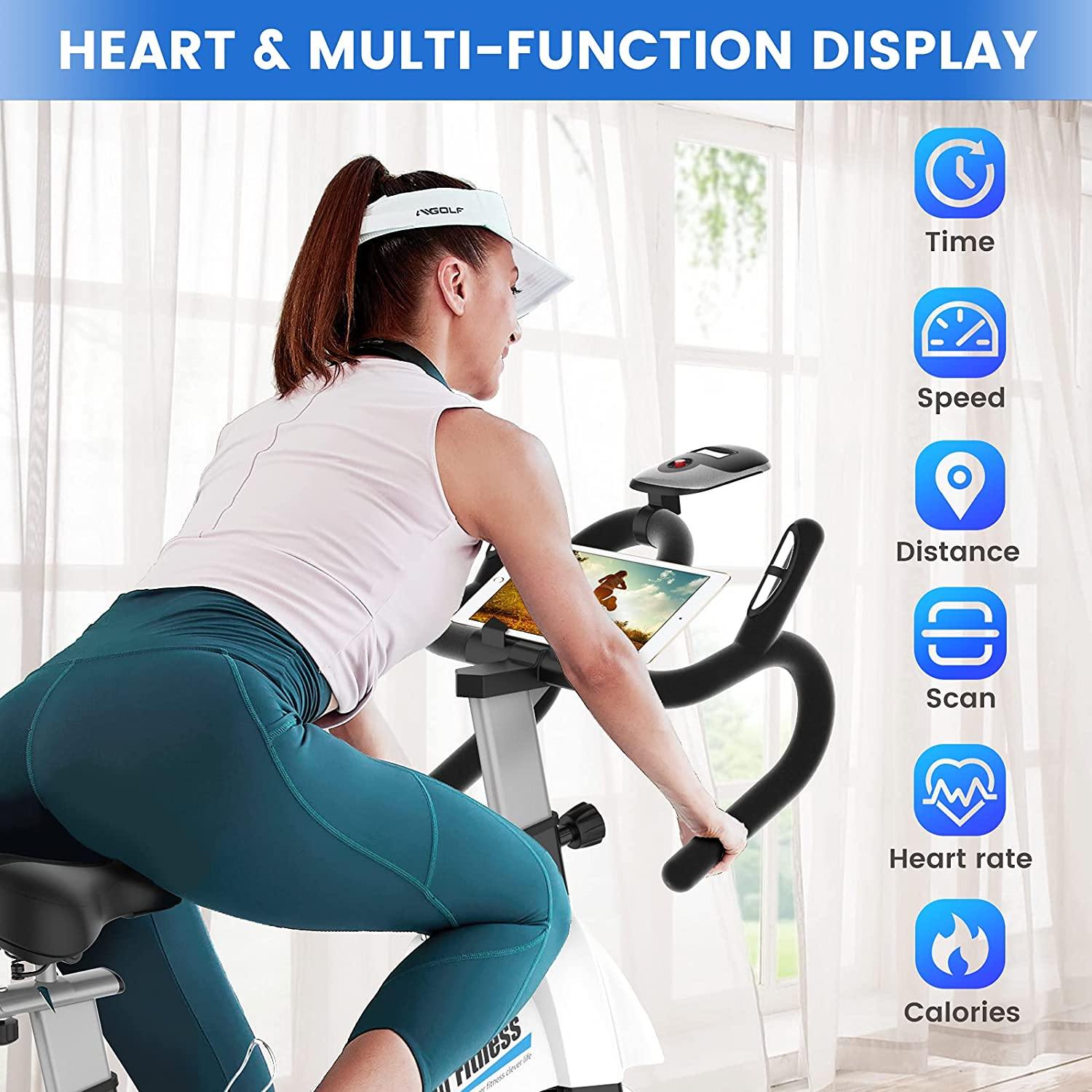 pooboo Exercise Bike Stationary Bike Indoor Cycling Bike Silent Belt Drive - JOY2ESpree