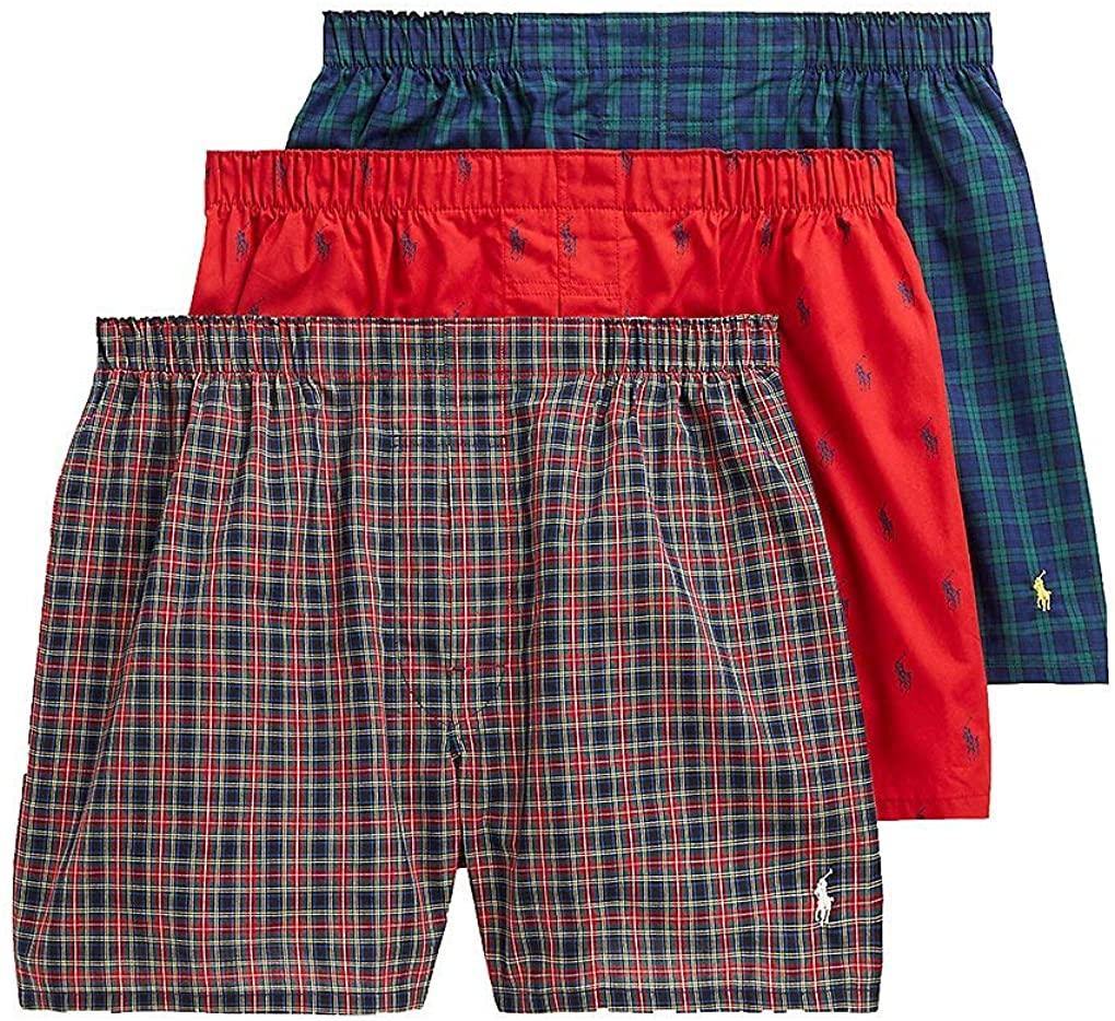 Polo Ralph Lauren Men's 3-Pack Classic Fit Packaged Woven Boxers