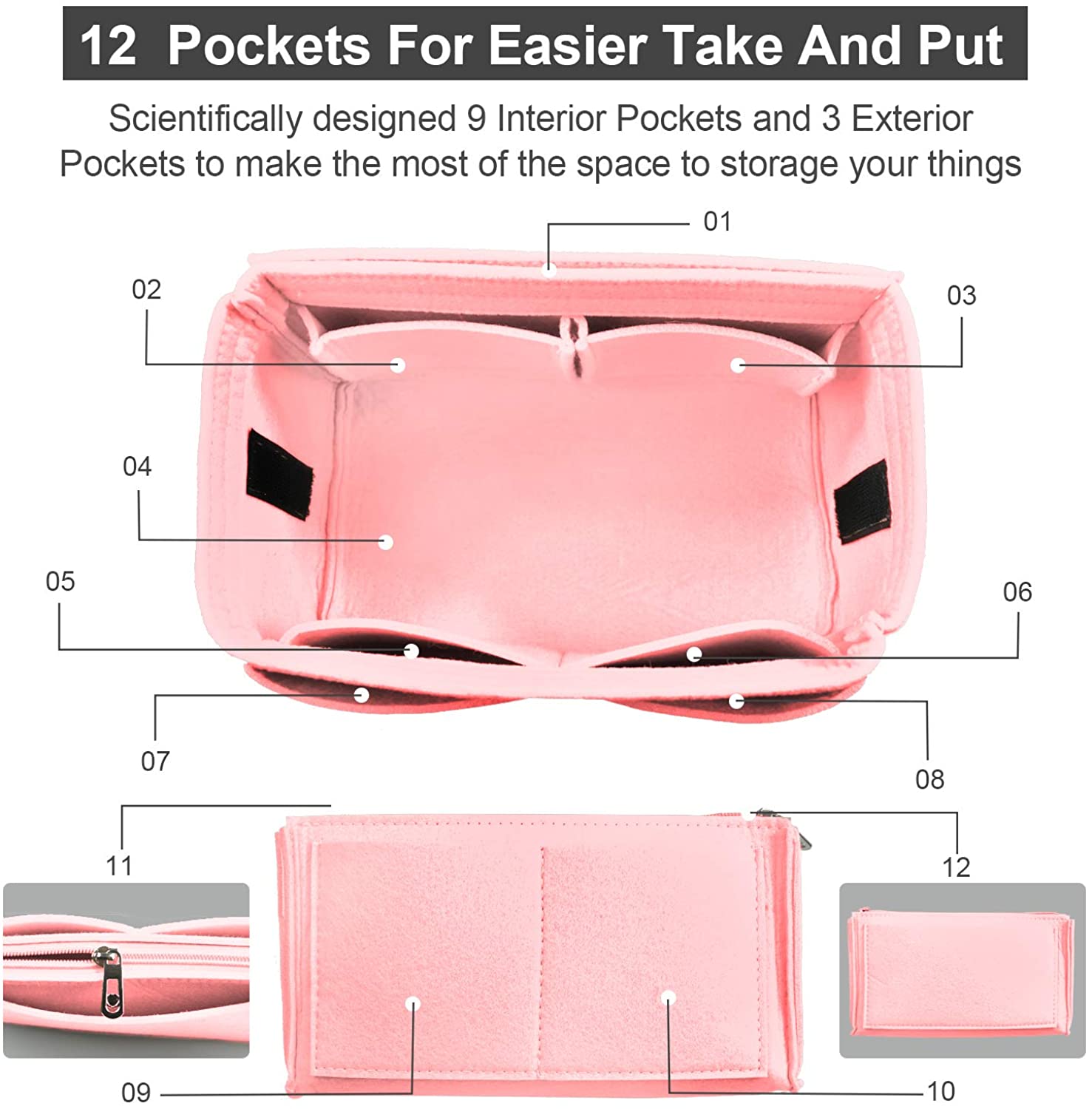 Purse Organizer Insert, Handbag & Tote Organizer, Bag in Bag, Perfect for Speedy Neverfull and More