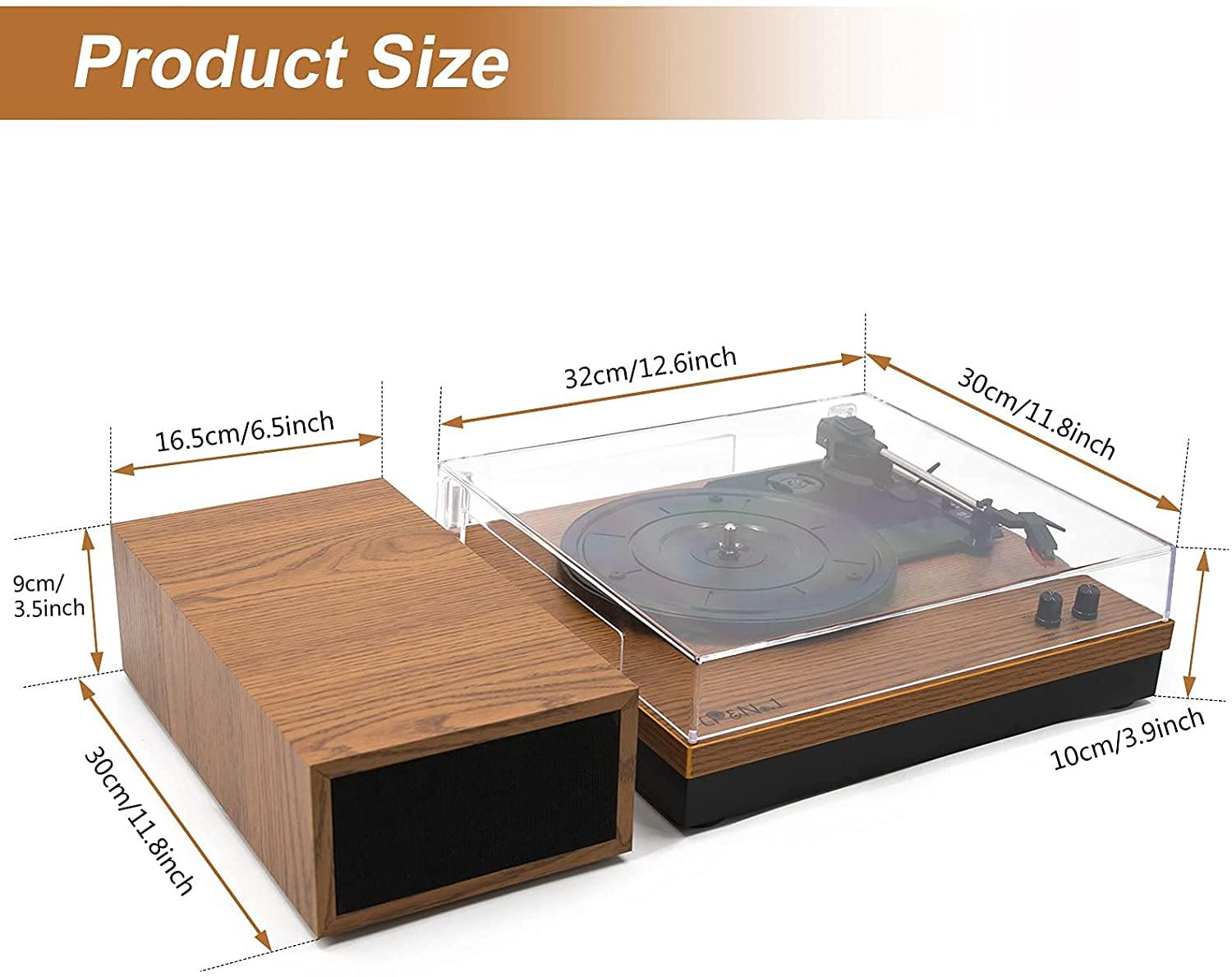 LP&No.1 Retro Bluetooth Record Player with Stereo External Speakers - JOY2ESpree