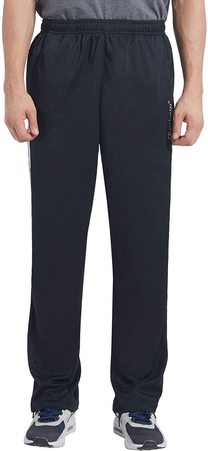 Duuluup Mens Jogger Sweatpants with Pockets Open Bottom Elastic Waist Workout Pants for Training Track Running - JOY2ESpree