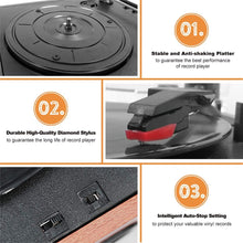
                        
                          Muat gambar ke penampil Galeri, LP&amp;No.1 Portable Suitcase Turntable with Stereo Speaker,3 Speeds Belt-Drive Vinyl Record Player Black - JOY2ESpree
                        
                      