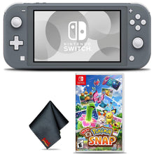 
                        
                          Cargar imagen en el visor de la galería, Nintendo Switch Lite (Gray) Gaming Console Bundle with Pokemon Snap Game and Cleaning Cloth - JOY2ESpree
                        
                      