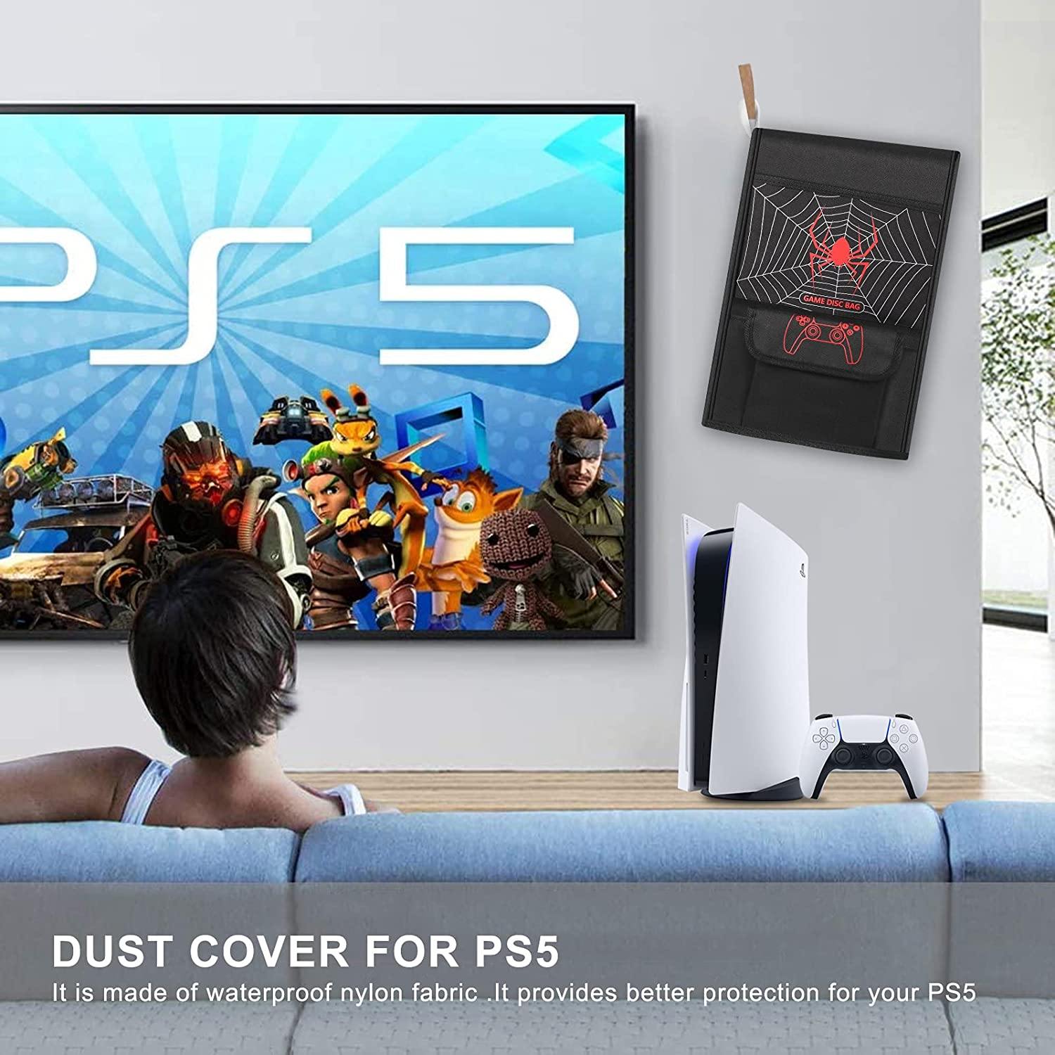 Esimen Sleeve Protective Case Dust Cover for PS5 Console /Playstation 5 Digital Edition ,PS5 Controller Cover Compatible with 12 Game Disc Pockets - JOY2ESpree