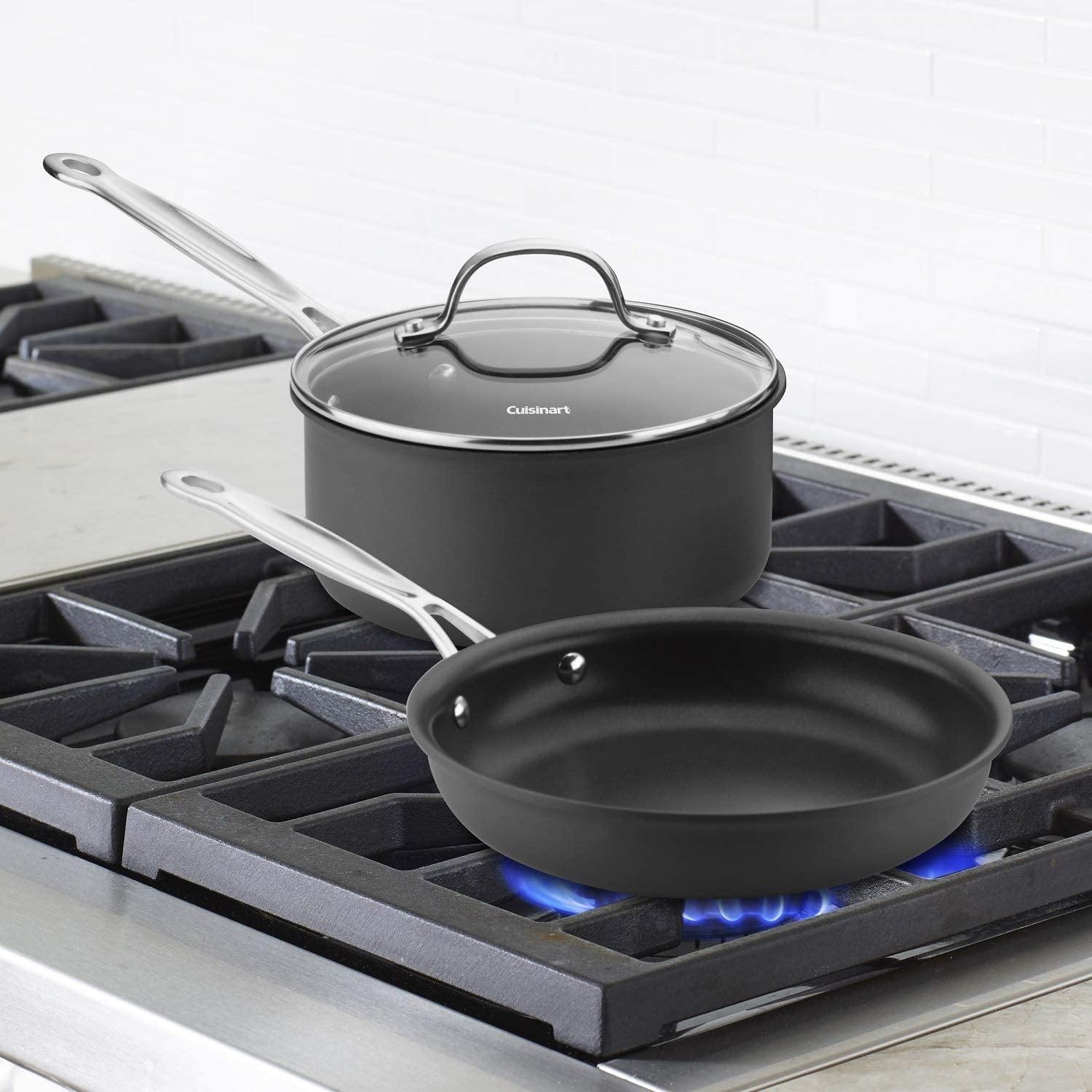 Cuisinart Chef's Classic Non-Stick Hard Anodized, 17 Piece Set, Black - JOY2ESpree