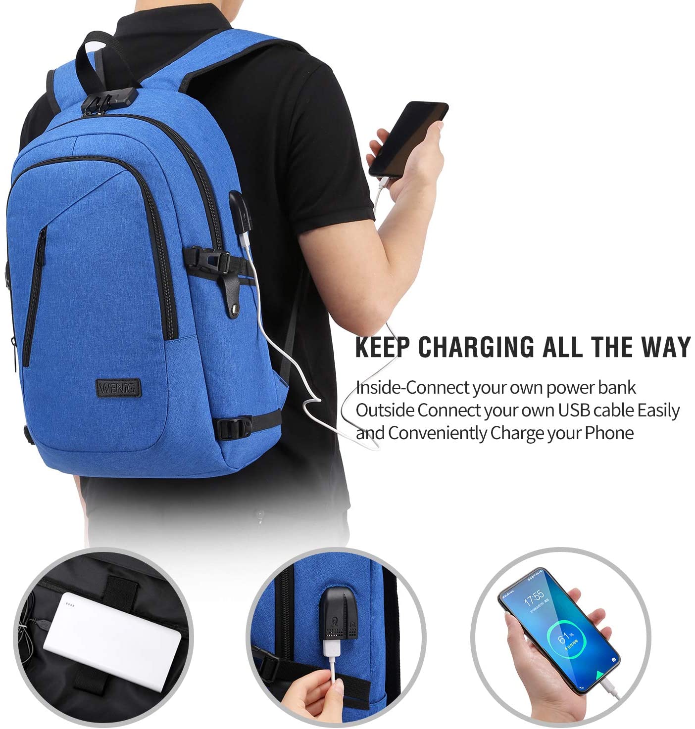 Laptop Backpack,Business Travel Anti Theft Backpack for Men Women with USB Charging Port