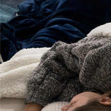 
                        
                          Load image into Gallery viewer, Bedsure Sherpa Fleece Blanket Throw Size Navy Lightweight Super Soft Cozy Luxury Bed Blanket Microfiber
                        
                      