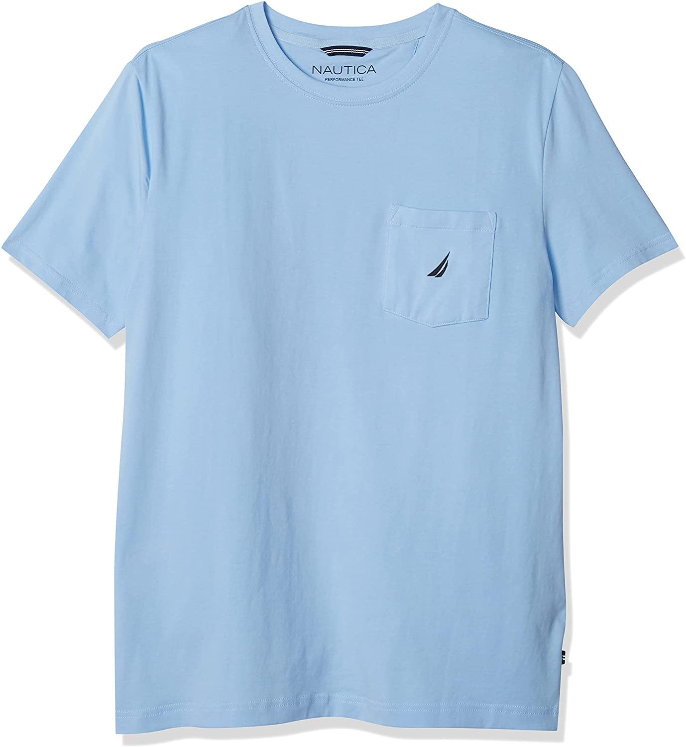 Nautica Men's Solid Crew Neck Short-Sleeve Pocket T-Shirt - JOY2ESpree