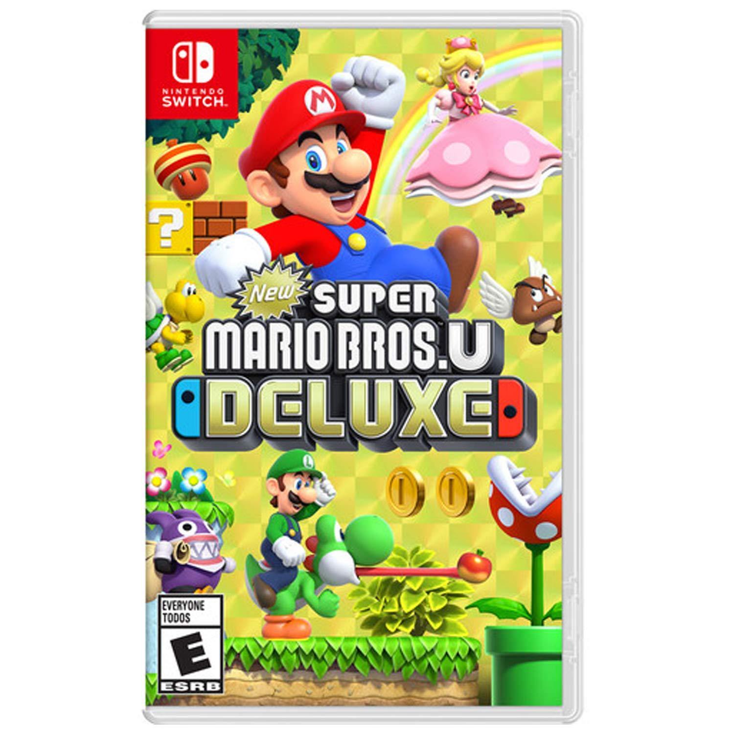 Nintendo Switch Lite (Coral) Console Bundle with New Super Mario Bros. U Deluxe and 6Ave Cleaning Cloth - JOY2ESpree