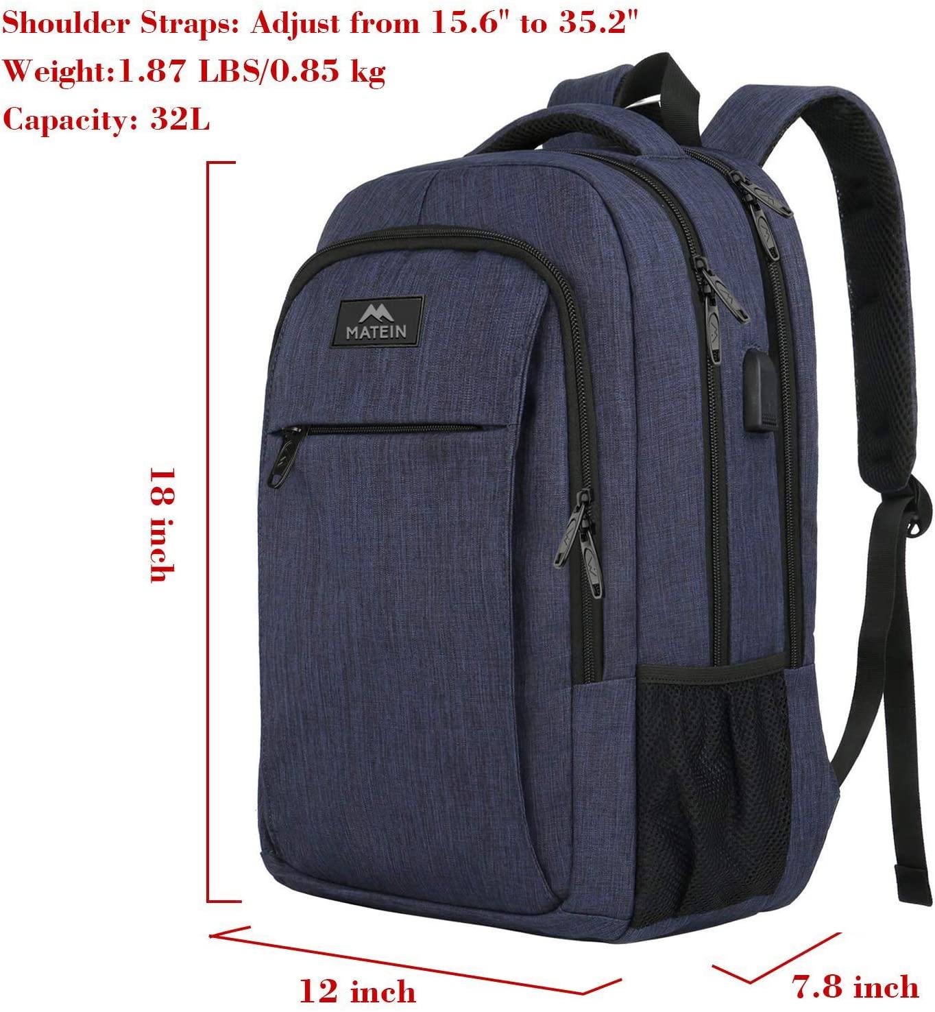 Matein Travel Laptop Backpack, Business Anti Theft Slim Durable Laptops Backpack - JOY2ESpree