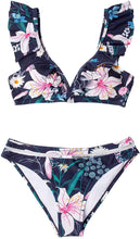 
                        
                          Muat gambar ke penampil Galeri, CUPSHE Women's Orange Floral Bottom Ruffle Hook Closure Bikini Set
                        
                      