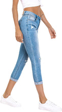 
                        
                          गैलरी व्यूवर में इमेज लोड करें, Resfeber Women's Ripped Boyfriend Jeans Cute Distressed Jeans Stretch Skinny Jeans with Hole
                        
                      