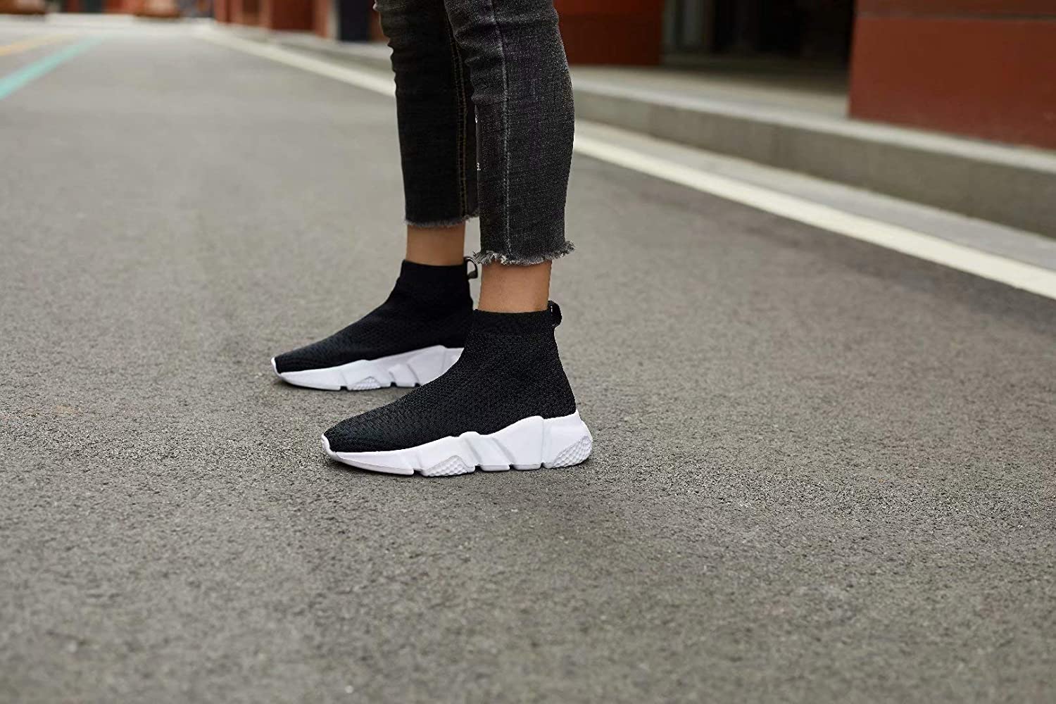 Voxge Men's and Women's Sock Sneakers Lightweight Breathable Athletic Running.