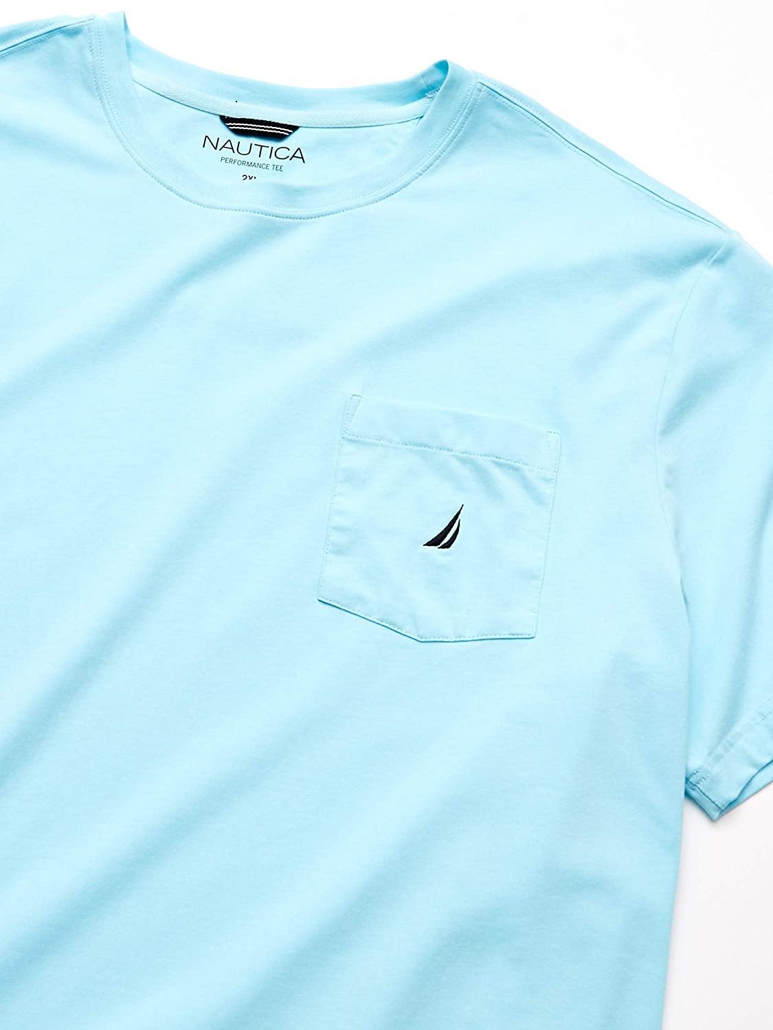 Nautica Men's Solid Crew Neck Short-Sleeve Pocket T-Shirt - JOY2ESpree
